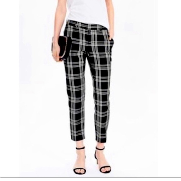Banana Republic Pants - Black Banana Republic Avery Plaid Straight Leg Trouser Pants [Size 0]
